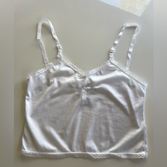 Y2K George Silky Butterfly Embroidered Crop Top - XS - Picture 1 of 4